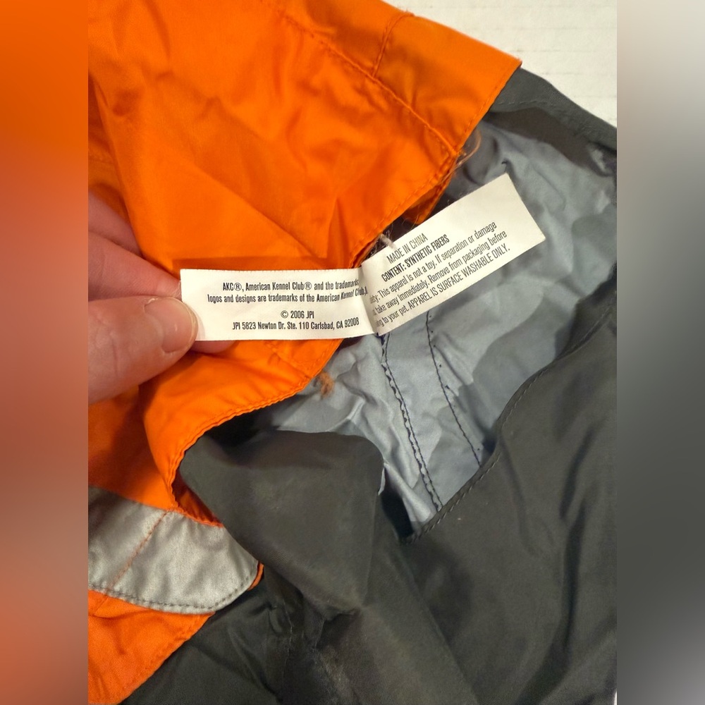 American Kennel Club Dog Rain Jacket Orange Reflective AKC Pet Coat - Picture 5 of 7